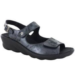 Wolky Scala Black Amalia Nubuck Sandals 41 10-10.5